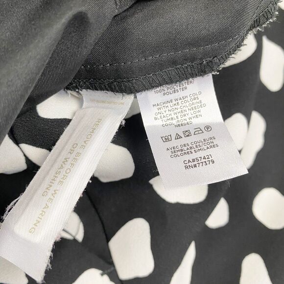 Ann Taylor Black White Spotted Crepe Flowy Belted Shorts Women Size 14 - Picture 4 of 4